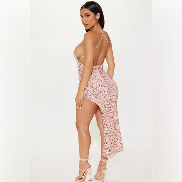Pink Petite Sequin Maxi Dress from Fashion Nova - Picture 3 of 3
